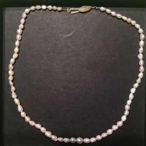 Freshwater Pearl Necklace in Cream and Pink - Elegant Everyday Pendant Strand